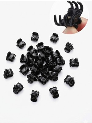 My Vintage Siyah Minik Kelebek Toka & Mini Kıskaçlı Toka & Mandal Toka (20 Adet)