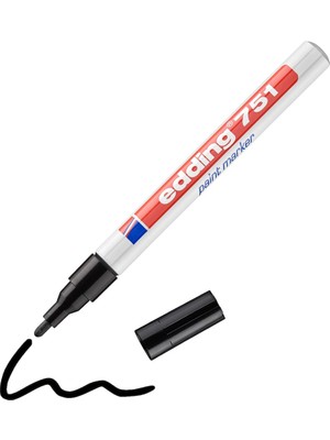 Braventa Collection Edding 751 Boya Kalemi - Siyah - 1 Kalem - Yuvarlak Uç 1-2 mm