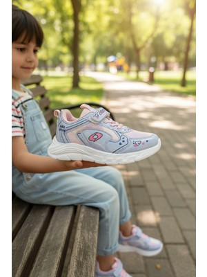 Enoch Kalp ve Desen Detaylı Çocuk Spor Ayakkabı Cırtlı