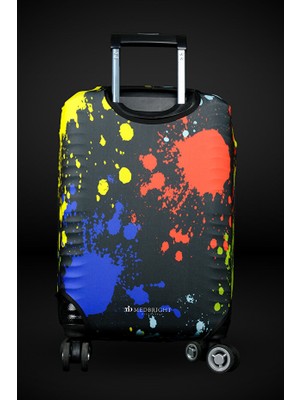 Trendglobal Valiz Kılıfı Bavul Kılıfı Likralı Esnek Kumaş ve Dayanıklı Boya Desen Kabin Boy