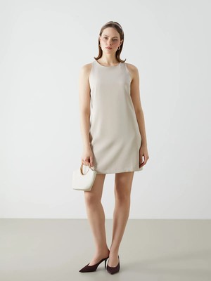 Lc Waikiki Yeni Sezon Bisiklet Yaka Kadın Mini Elbise