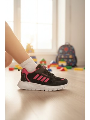 Enoch Yan Şerit Detaylı Çocuk Spor Ayakkabı Cırtlı