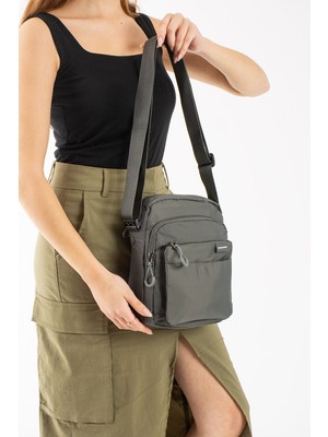 Sanmorris Su Geçirmez Krinkıl Kumaş 5 Bölmeli Unisex Çapraz Omuz Çantası