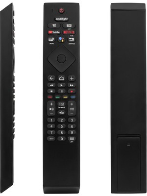 Huayu Weko Philips Netflix - Youtube Ambılıght Tuşlu Ses Komutsuz Mikrofonlu LCD - LED Tv Kumanda