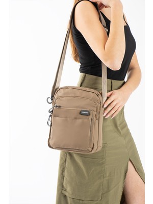 Sanmorris Su Geçirmez Krinkıl Kumaş 5 Bölmeli Unisex Çapraz Omuz Çantası