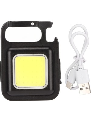 Meli Collection Süper Parlak Cob LED Anahtarlıklı Şarjlı Projektör Mini Taşınabilir Acil Durum Lambası