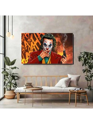 Artprinta Modern Palyaço Karakter Panoramik Kanvas Tablo – Pop Art & Çizgi Roman Tarzı Duvar Dekoru