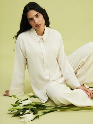 Lc Waikiki Yeni Sezon Düz Keten Karışımlı Kadın Gömlek Tunik