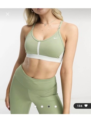 Nike Dri-Fit Indy V Neck Light-Support Sports Training Yeşil Kadın Sporcu Sütyeni CZ4456-388
