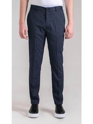 Sabri Özel Giotelli Lacivert Standart Fit Dokuma Kumaş Pantolon