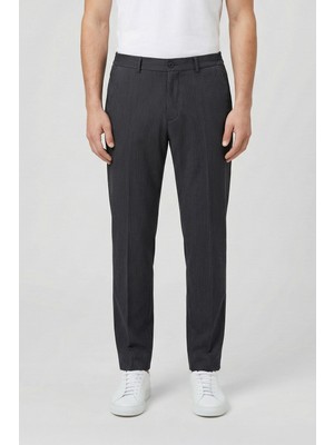 Giotelli Siyah Dokuma Kumaş Normal Bel Erkek Pantolon