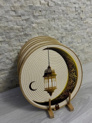 Ramazan Temalı Baskılı Supla Amerikan Servis Sofra Sunum( 6 Adet)