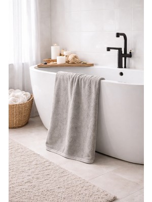 100% Pamuk Banyo Havlusu 70X150 Toprak Renginde Lüks Duş Havlusu