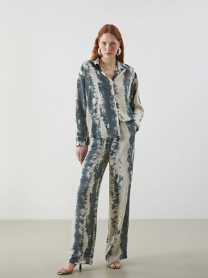 Lc Waikiki Yeni Sezon Beli Lastikli Batik Desenli Kadın Pantolon