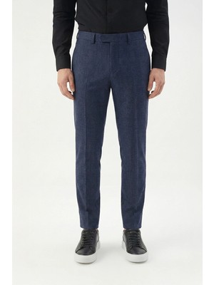 Sabri Özel Erkek Lacivert Yan Cepli Regular Fit Pantolon