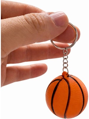 GEEN Figürlü Anahtarlık Basketbol Topu Turuncu Renkli Spor Temalı Esnek Gövde