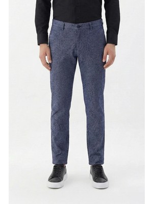 Sabri Özel Erkek Lacivert Pamuklu Yan Cepli Regular Fit Pantolon