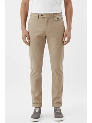Sabri Özel Giotelli Vizon Regular Fit Dokuma Chino Erkek Pantolon
