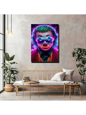 Artprinta Neon Palyaço Konseptli Kanvas Tablo – Modern Pop Art Duvar Dekoru