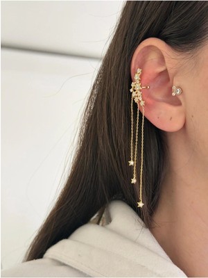 14K Çelik Üzeri Altın Kaplama Özel Seri Kıkırdak Küpe