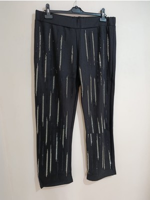 Anne Moda Ankara Kaliteli, Abiye Tarz, Işıltılı, Orta Yüksek Bel, Likralı Pantolon