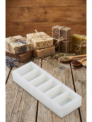 ElHobi 6 Bölmeli Dikdörtgen Silikon Sabun ve Mum Kalıbı