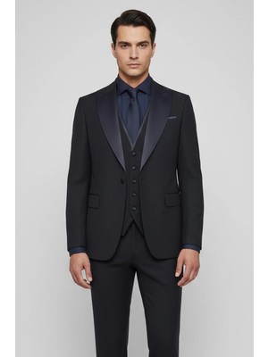 Sabri Özel Giotelli Erkek Lacivert Wedding Yelekli Takım Elbise