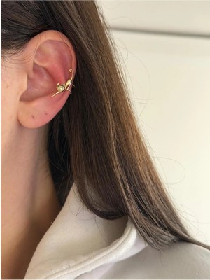 14K Çelik Üzeri Altın Kaplama Özel Seri Kıkırdak Küpe