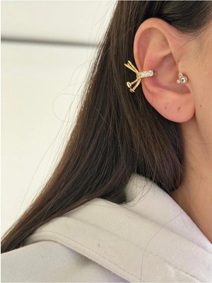 14K Çelik Üzeri Altın Kaplama Özel Seri Kıkırdak Küpe