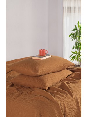 Comfort Craft 4 Katlı Müslin 2 Adet Yastık Kılıfı - 50X70 cm Definite Desenli Doğal Pamuklu Takım