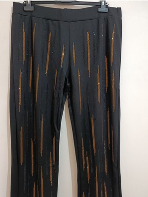Anne Moda Ankara Kaliteli, Abiye Tarz, Işıltılı, Orta Yüksek Bel, Likralı Pantolon