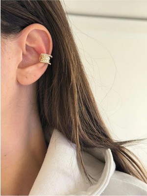 14K Çelik Üzeri Altın Kaplama Özel Seri Kıkırdak Küpe