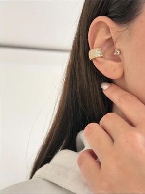 14K Çelik Üzeri Altın Kaplama Özel Seri Kıkırdak Küpe