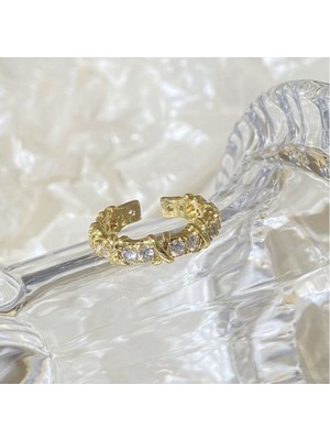 SY Aksesuar Çelik Gold x Yüzük (Ayarlanabilir)