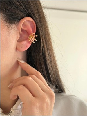 14K Çelik Üzeri Altın Kaplama Özel Seri Kıkırdak Küpe