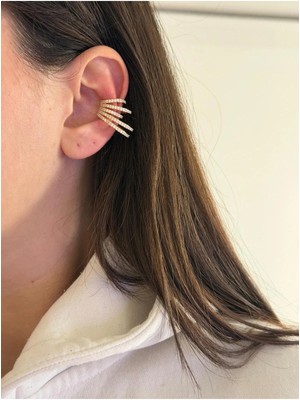 14K Çelik Üzeri Altın Kaplama Özel Seri Kıkırdak Küpe