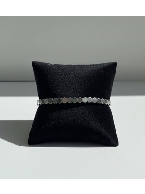 Petek Altıgen Model Gümüş Bileklik