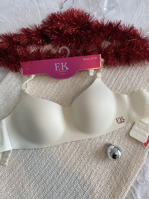 F.k Lazer Kesim Desteksiz Ekru Renk Sütyen