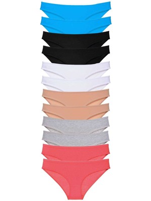 Royaleks 12 Adet Eko Set Likralı Kadın Slip Külot Çok Renkli 6