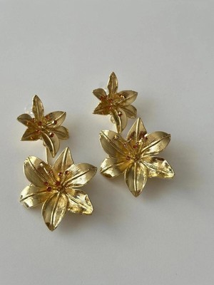 14K 2 Çiçekli Küpe