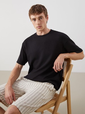 Aksesuarista Erkek Bisiklet Yaka Modal Kumaş Basic Erkek T-Shirt