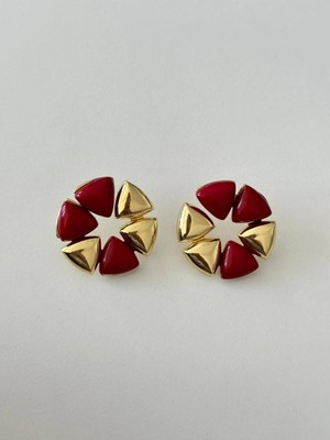 14K Mineli Altın Kaplama Renkli Küpe