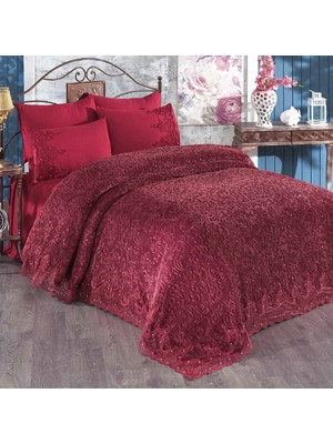 Huzur Çeyiz Golden Home Banu Fransız Güpürlü Çift Kişilik Battaniye Takımı