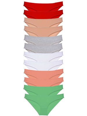 Royaleks 12 Adet Süper Eko Set Likralı Kadın Slip Külot Set 4