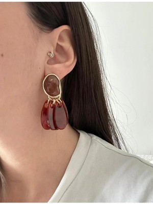 Kemik Mng Kahve Sallantılı Küpe
