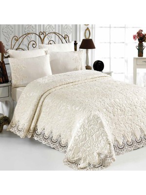 Huzur Çeyiz Golden Home Banu Fransız Güpürlü Çift Kişilik Battaniye Takımı