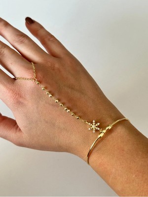 Çelik Kar Taneli Şahmeran Bileklik