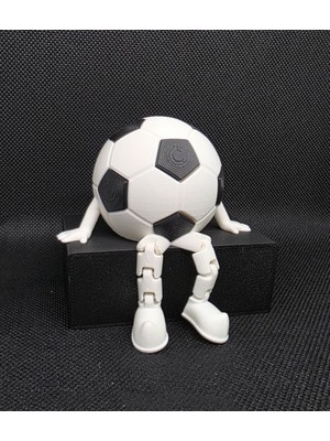 Modern Tasarımlı Sevimli Futbol Topu Figürü – Dekoratif Masaüstü Biblosu 8X8X5 cm