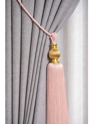 Cortibo Gold Kukalı Tavan Braçol Perde Toplama Aksesuarı Pudra