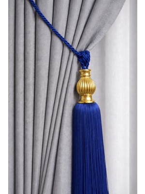 Cortibo Gold Kukalı Tavan Braçol Perde Toplama Aksesuarı Lacivert